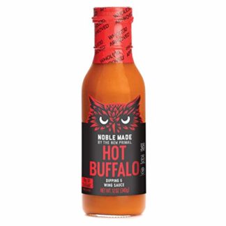 Noble Made by The New Primal Hot Buffalo Dipping and Wing Sauce - 12 oz Bottle - Hot Buffalo Sauce - Whole30 Approved, Certified Paleo, Certified Keto, and Gluten-Free Sauce with 0g of Sugar